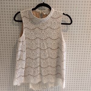 Rose & Olive Lace Sleeveless Blouse - Cream